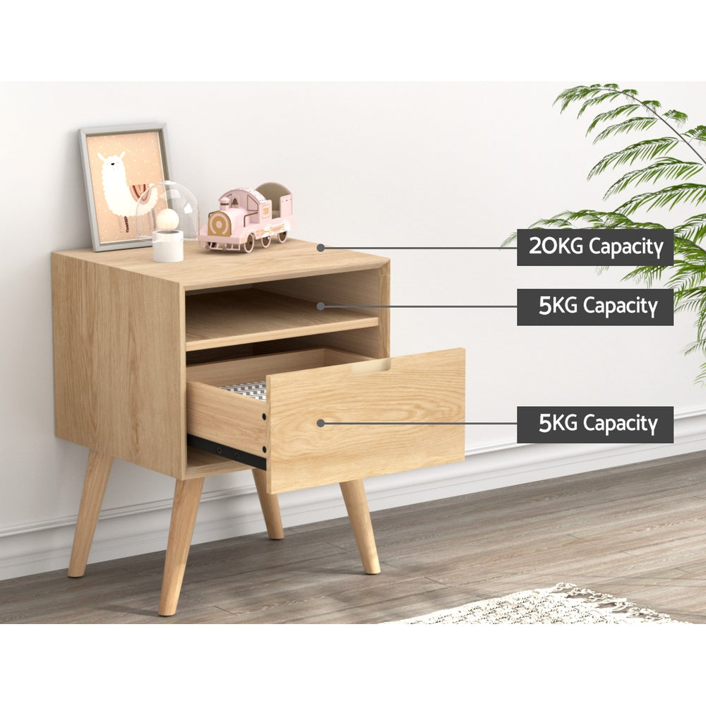 Bedside Table Drawers | Side Table Shelf | Storage Cabinet | Nightstand | GORR