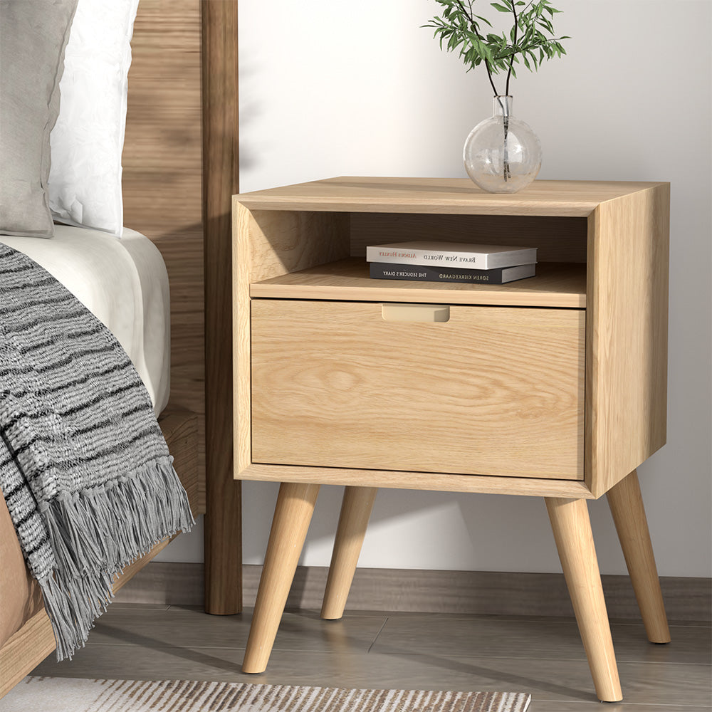 Bedside Table Drawers | Side Table Shelf | Storage Cabinet | Nightstand | GORR