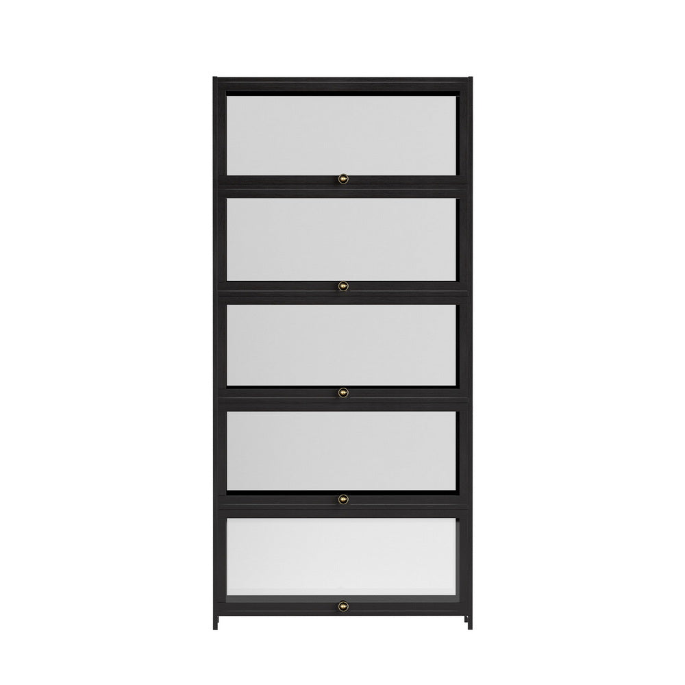 Display Cabinet | 5 Tier | Clear Shelves | Black