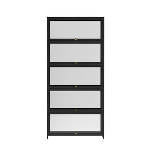 Display Cabinet | 5 Tier | Clear Shelves | Black