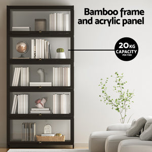 Display Cabinet | 5 Tier | Clear Shelves | Black