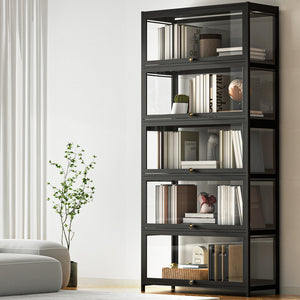 Display Cabinet | 5 Tier | Clear Shelves | Black