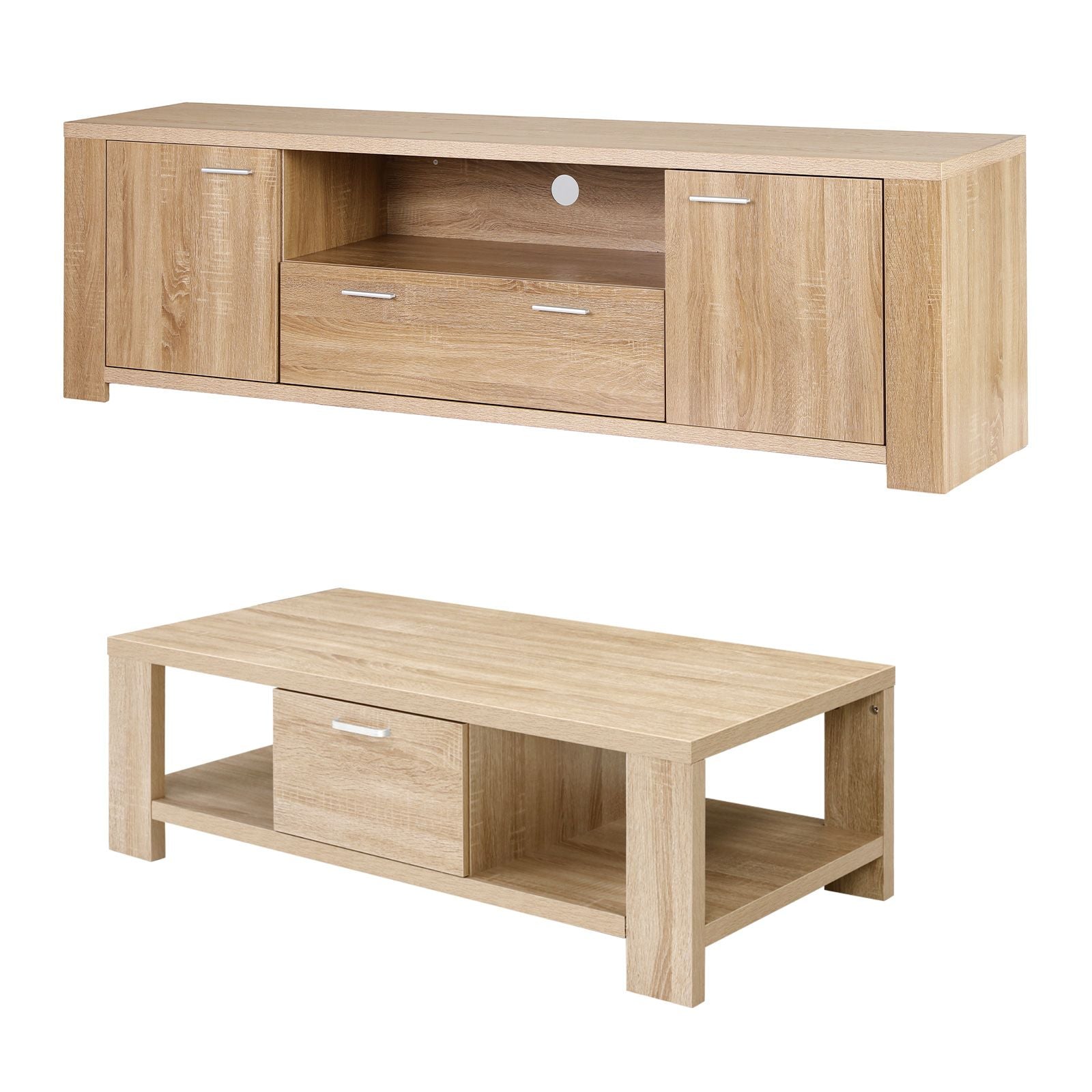 TV Unit & Coffee Table Set | Storage Drawer Design | Pine