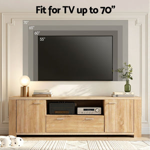 Artiss TV Unit & Coffee Table Set Storage Drawer Pine