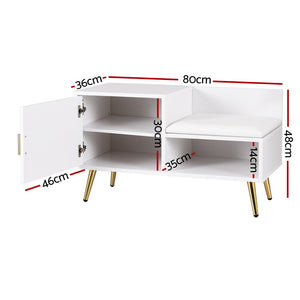 Shoe Rack Cabinet | Bench | 6 Pairs | White