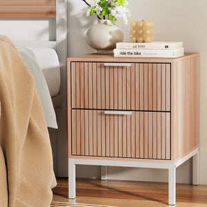 Artiss Bedside Table | Drawers | Side End Table | Storage Cabinet | Nightstand | Pine | LURA