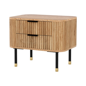 Bedside Table | 2 Drawers | Paulownia Wood | Pine