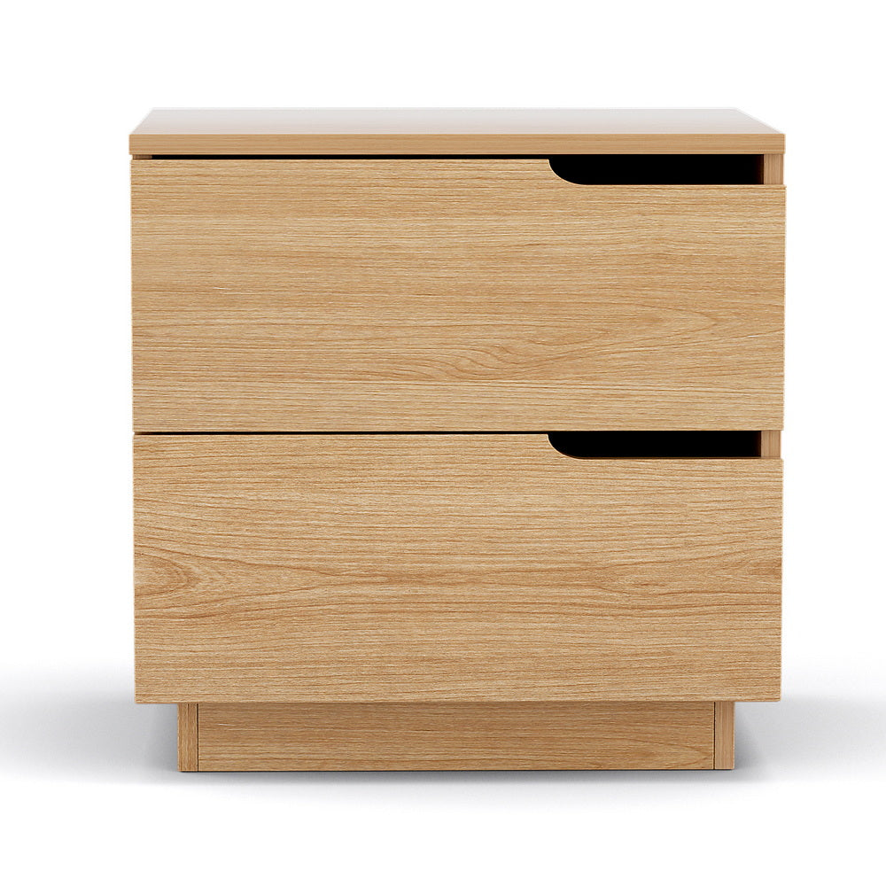 Bedside Table | 2 Drawer Nightstand | Pine Finish
