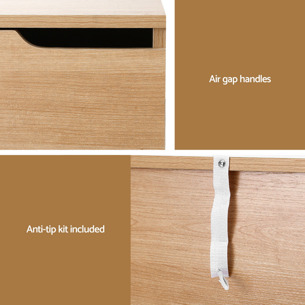 Bedside Table | 2 Drawer Nightstand | Pine Finish