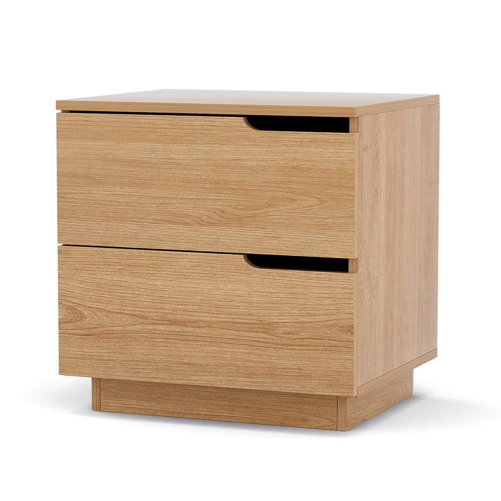 Bedside Table | 2 Drawer Nightstand | Pine Finish