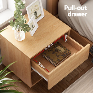 Bedside Table | 1 Drawer + 1 Shelf | Nightstand | Pine