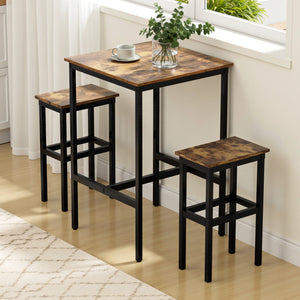 Bar Table | Counter Height | 60x92cm | Vintage Metal | Walnut Top