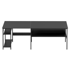 L-Shaped Computer Desk | Open Shelving | Home Office | Black