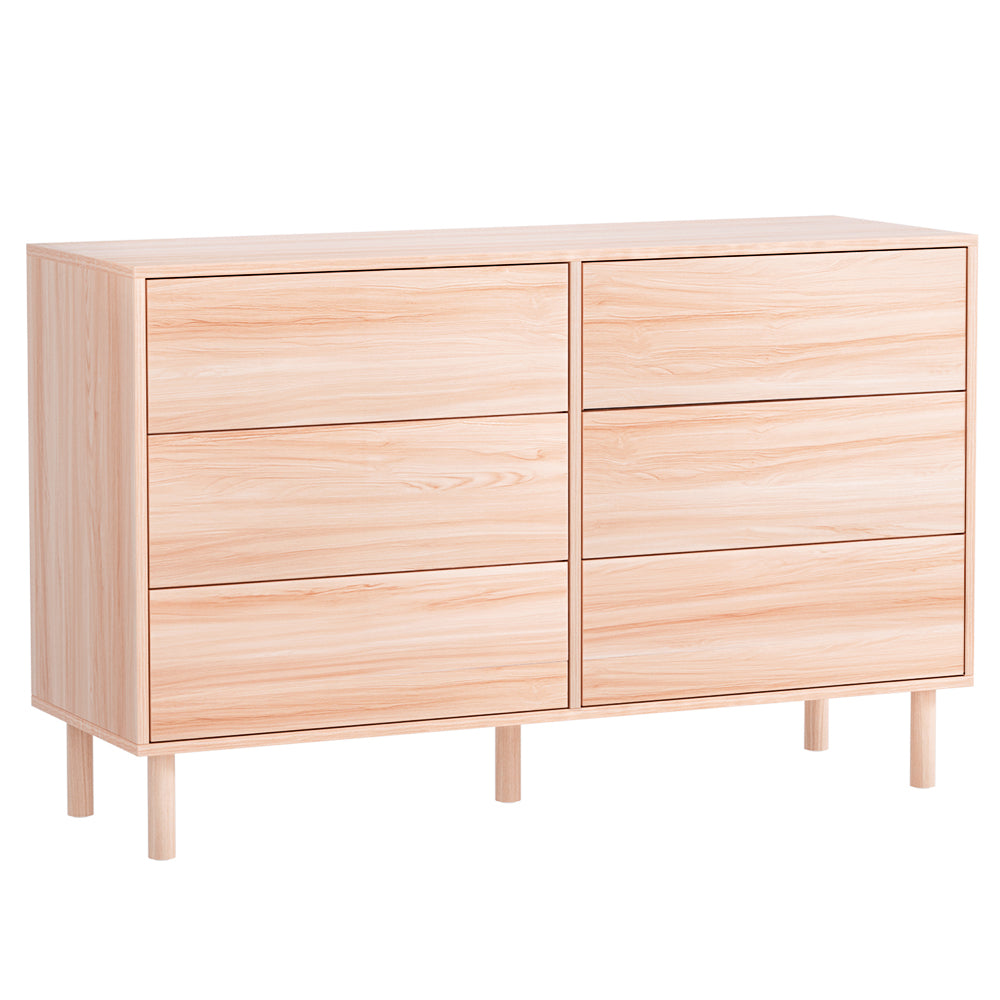 Artiss Chest of Drawers | 6 Drawer Cabinet | Dresser Table | Tallboy Storage | Bedroom | Pine