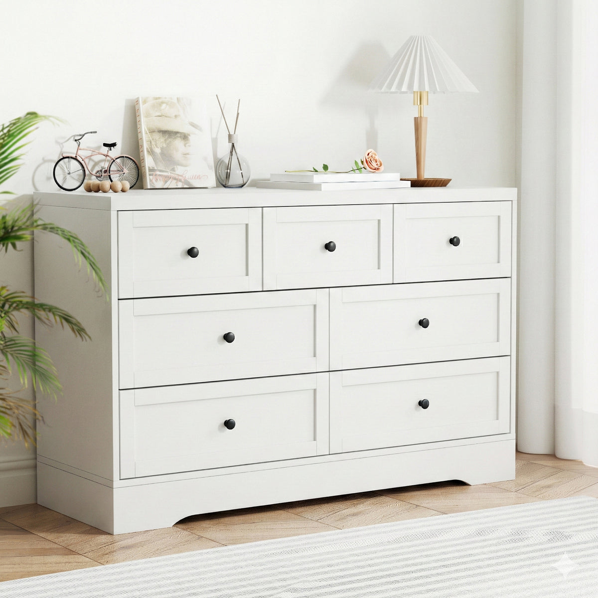 7 Drawer Chest of Drawers | Dresser Cabinet | White