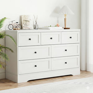 7 Drawer Chest of Drawers | Dresser Cabinet | White