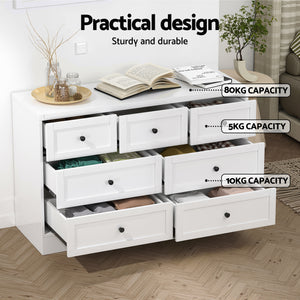 7 Drawer Chest of Drawers | Dresser Cabinet | White