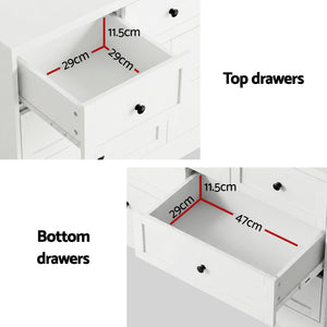 7 Drawer Chest of Drawers | Dresser Cabinet | White