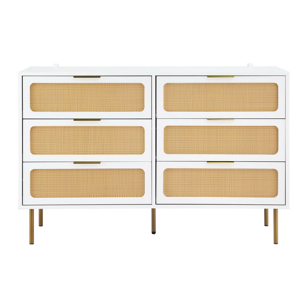 Artiss Chest of Drawers | 6 Drawer Lowboy Cabinet | White