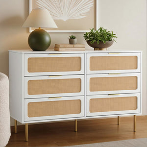 Artiss Chest of Drawers | 6 Drawer Lowboy Cabinet | White