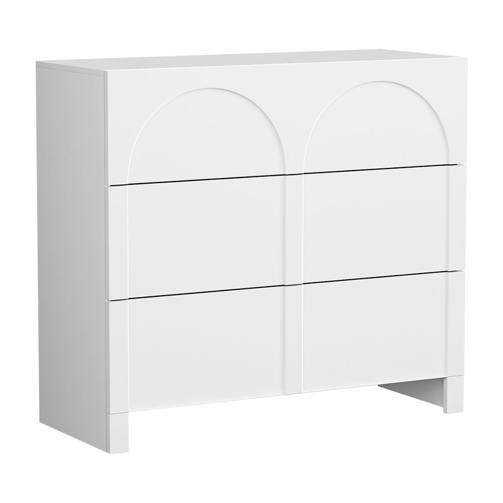 Chest of Drawers | 3-Drawer Lowboy Dresser | White Finish