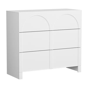 Chest of Drawers | 3-Drawer Lowboy Dresser | White Finish