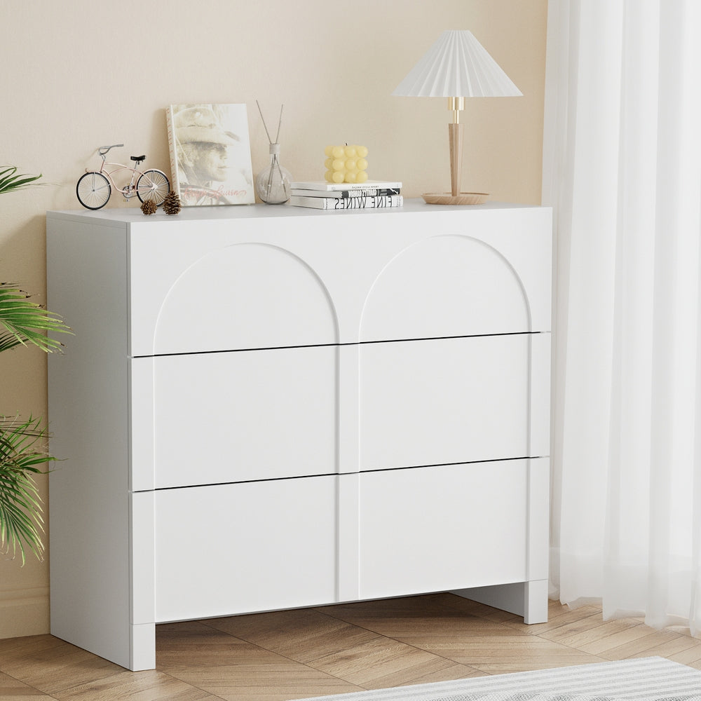Chest of Drawers | 3-Drawer Lowboy Dresser | White Finish