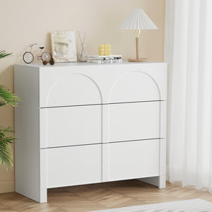 Chest of Drawers | 3-Drawer Lowboy Dresser | White Finish