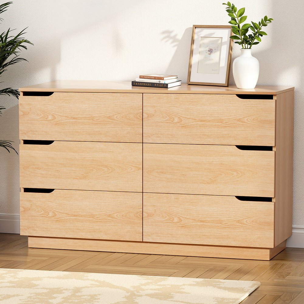 Chest of Drawers | 6 Drawer Dresser | Pine Finish