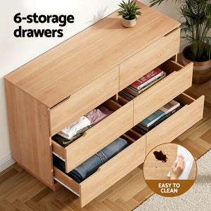 Chest of Drawers | 6 Drawer Dresser | Pine Finish