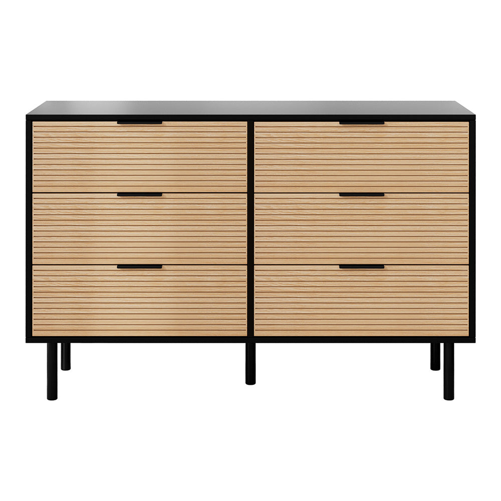6 Drawer Dresser | Chest of Drawers | Black & Pine