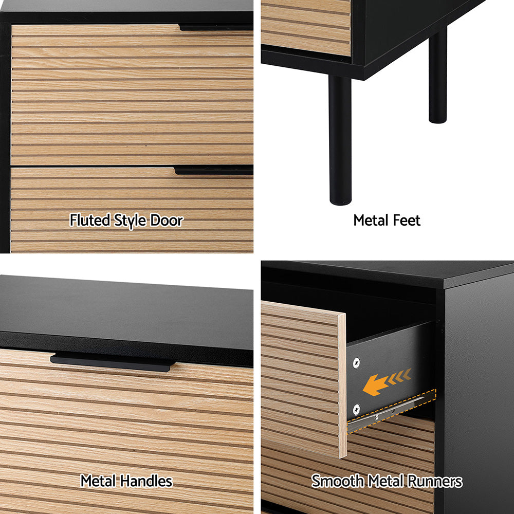 6 Drawer Dresser | Chest of Drawers | Black & Pine
