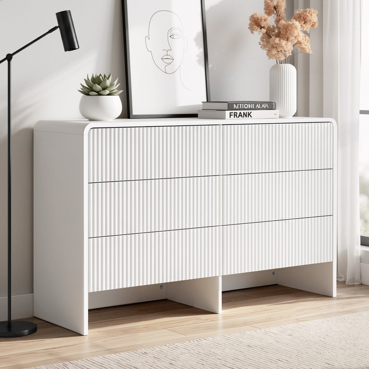 Chest of Drawers | 6 Drawer Dresser Cabinet | White