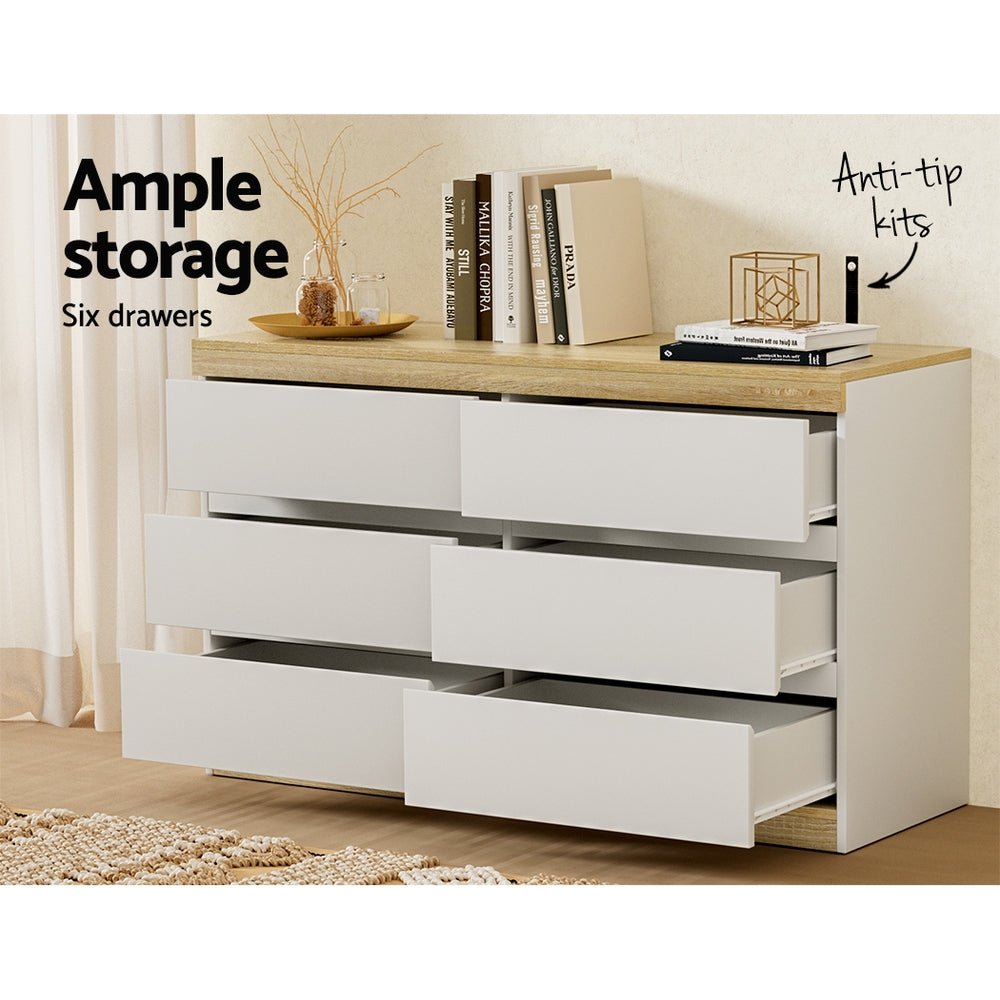 6 Chest of Drawers | Cabinet Dresser Table | Tallboy Storage | Bedroom White