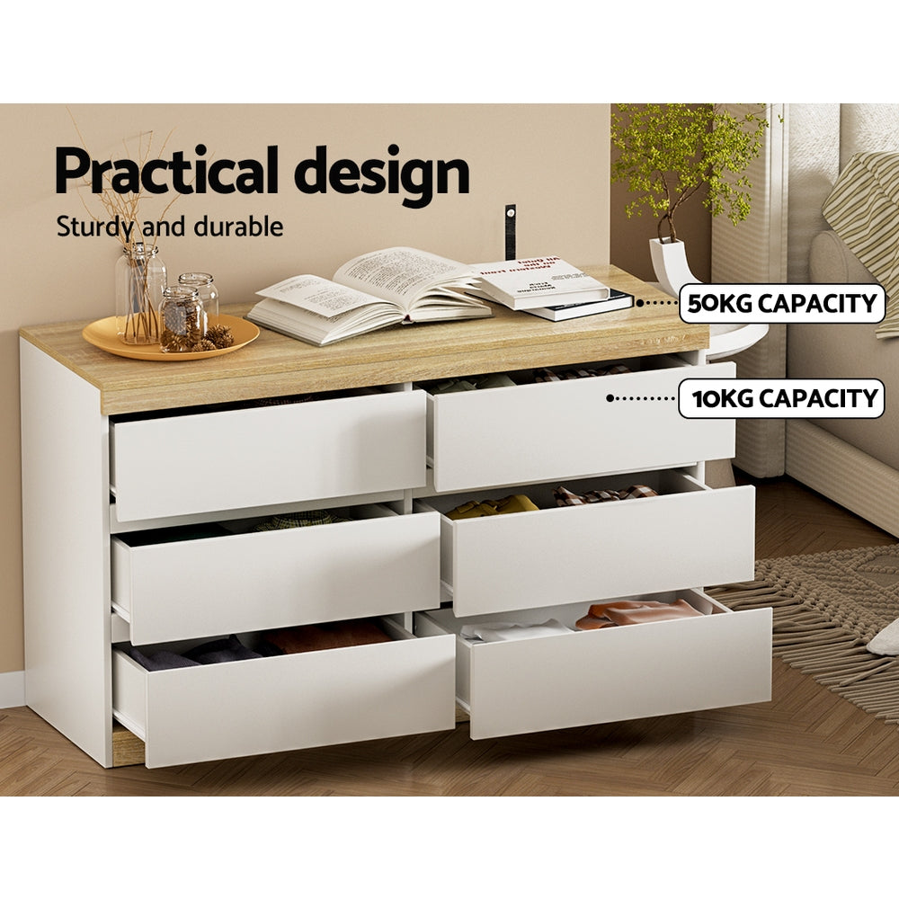 6 Chest of Drawers | Cabinet Dresser Table | Tallboy Storage | Bedroom White