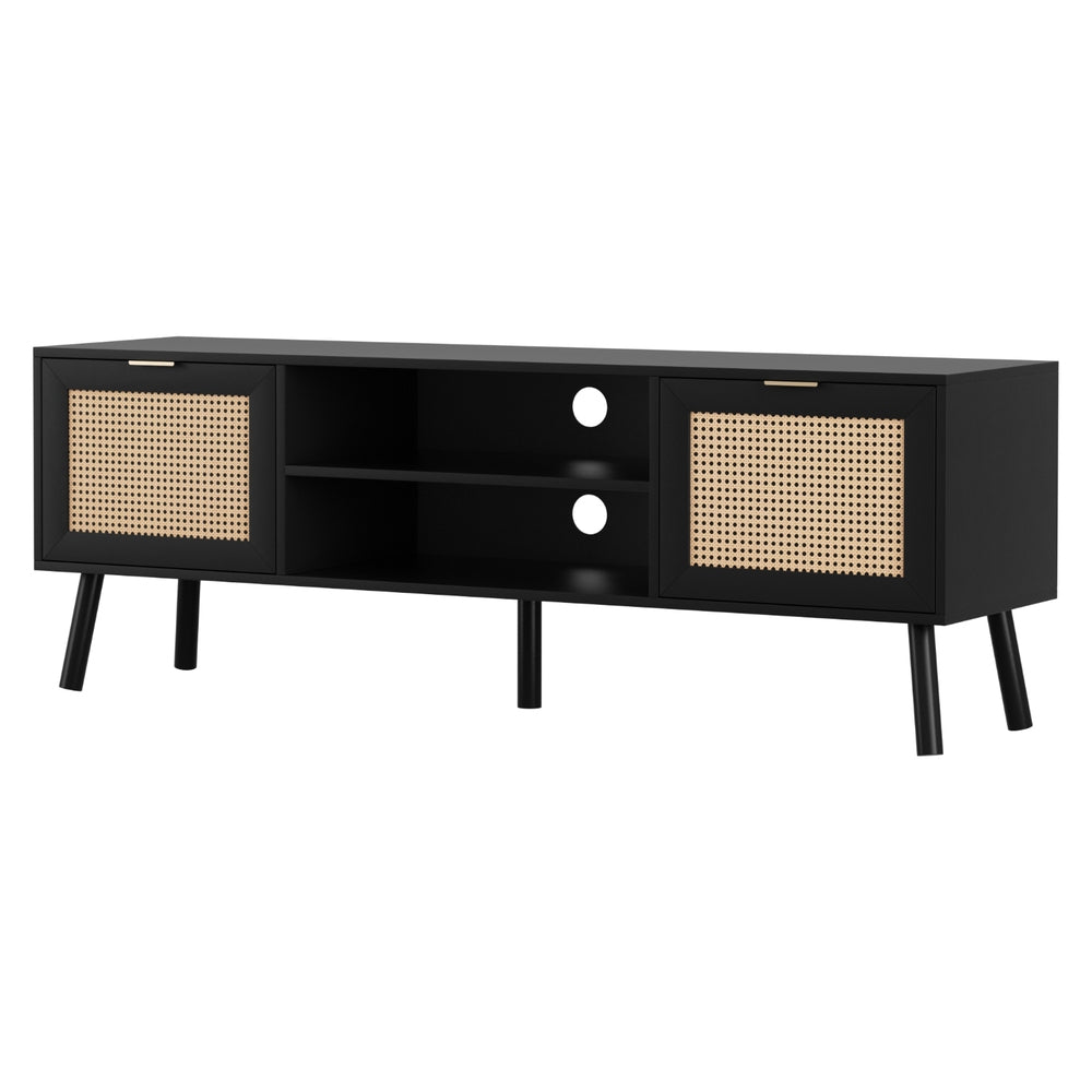 TV Unit 150cm | Storage Cabinet Entertainment Unit | Black Finish