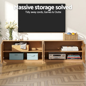 TV Unit Cabinet | 180cm | Storage Entertainment | Pine Finish