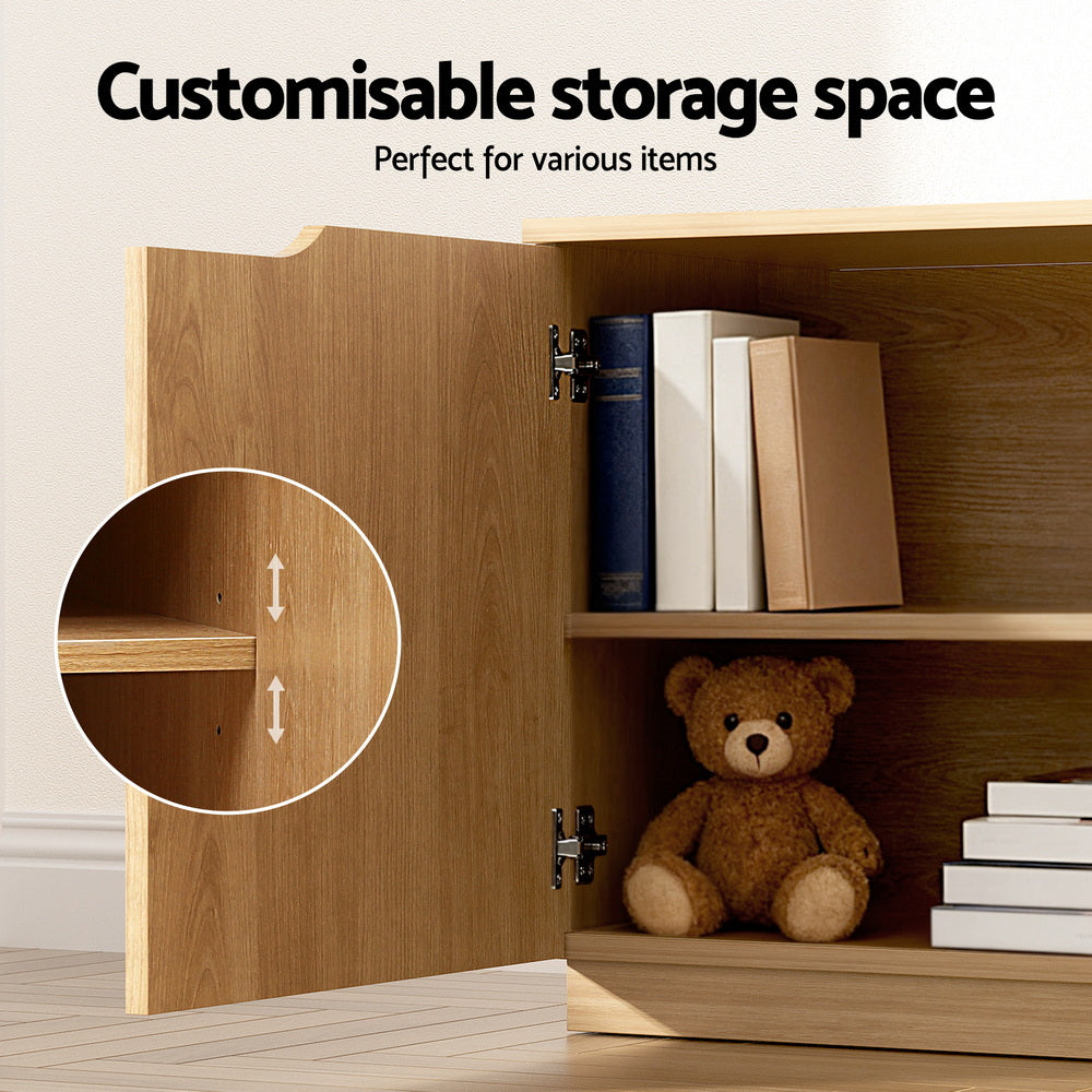 TV Unit Cabinet | 180cm | Storage Entertainment | Pine Finish