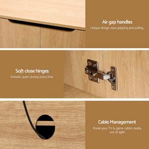 TV Unit Cabinet | 180cm | Storage Entertainment | Pine Finish