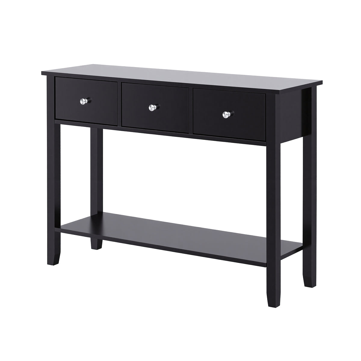 Console Table 100cm | 3 Drawers | Hallway Entryway | Black