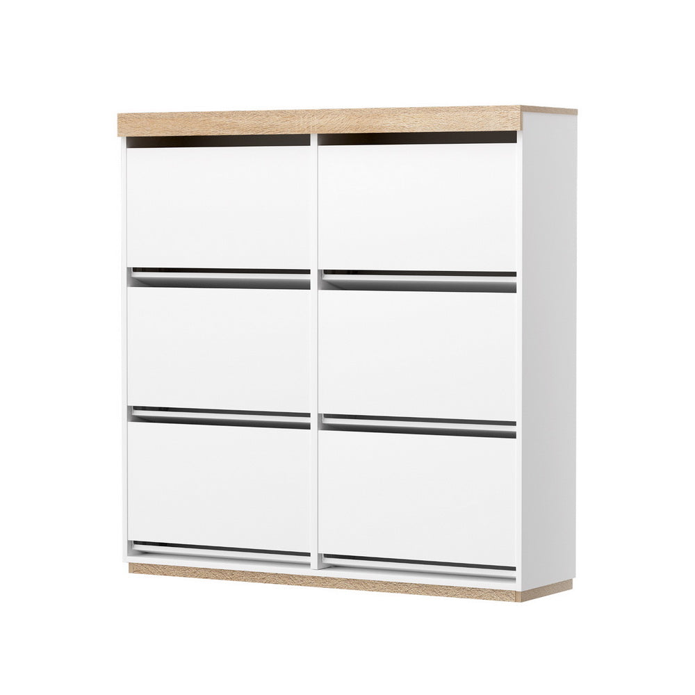 Shoe Rack Cabinet | 3-Tier | Holds 45 Pairs | White