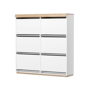 Shoe Rack Cabinet | 3-Tier | Holds 45 Pairs | White