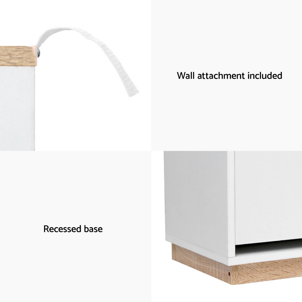 Shoe Rack Cabinet | 3-Tier | Holds 45 Pairs | White