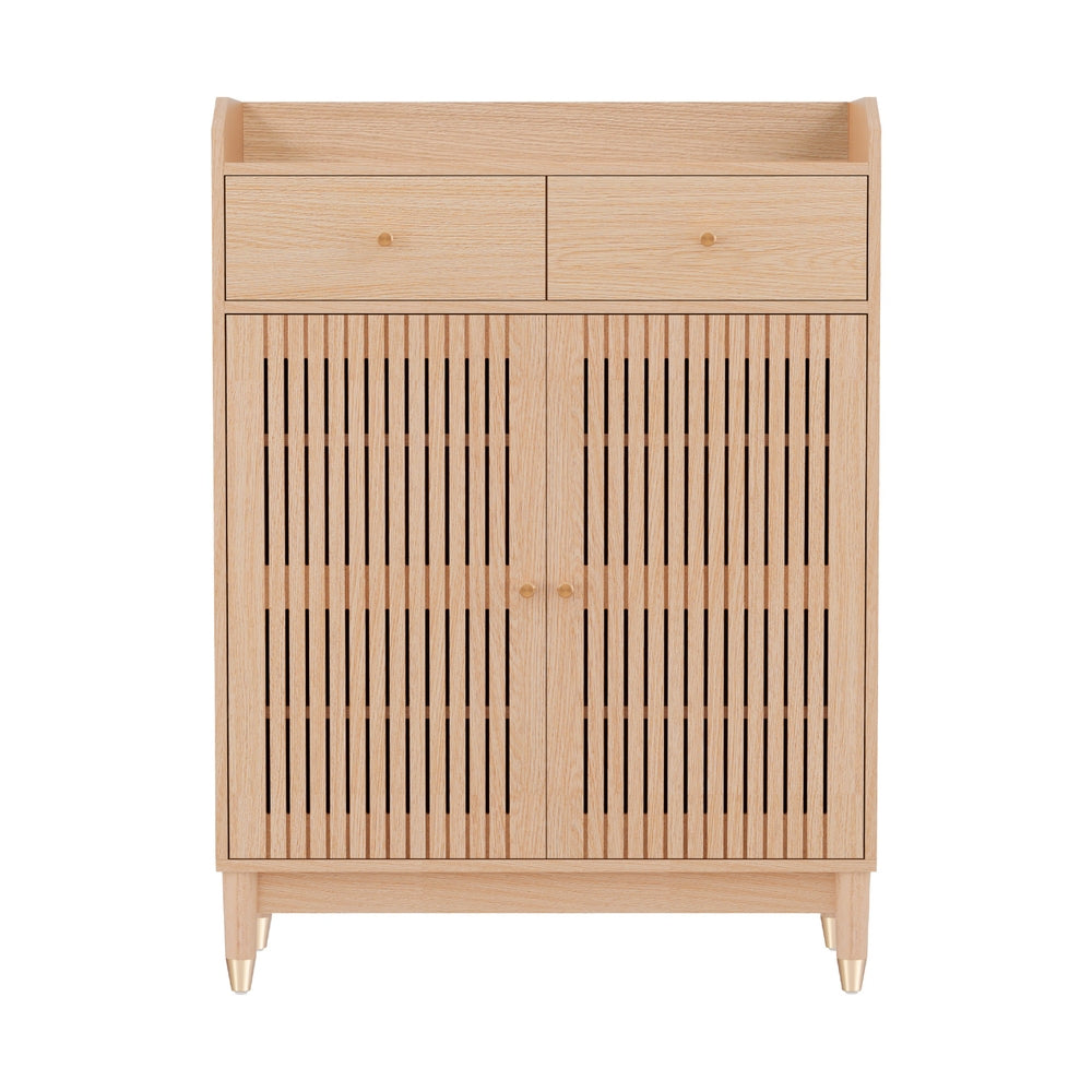 Shoe Rack Cabinet | 4-Tier | 16 Pairs | Pine