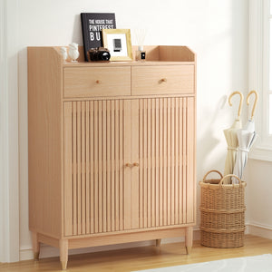 Shoe Rack Cabinet | 4-Tier | 16 Pairs | Pine