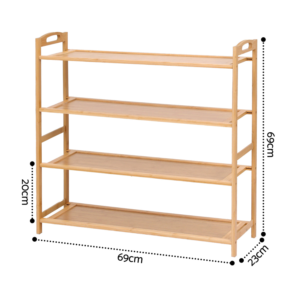 4 Tier Shoe Rack | Bamboo Storage Organiser