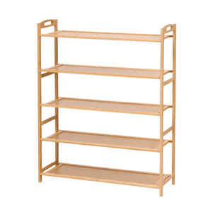 5 Tier Shoe Rack | Bamboo Storage Organiser