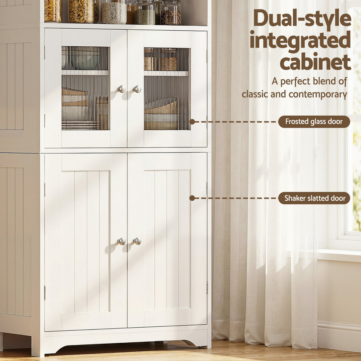 Artiss Buffet Sideboard Cabinet Pantry Kitchen Bathroom Storage Cupboard 160cm