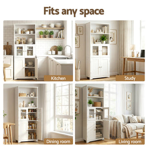 Artiss Buffet Sideboard Cabinet Pantry Kitchen Bathroom Storage Cupboard 160cm