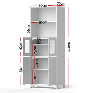 Artiss 2x Buffet Sideboard Cabinet Pantry Kitchen Bathroom Storage Cupboard